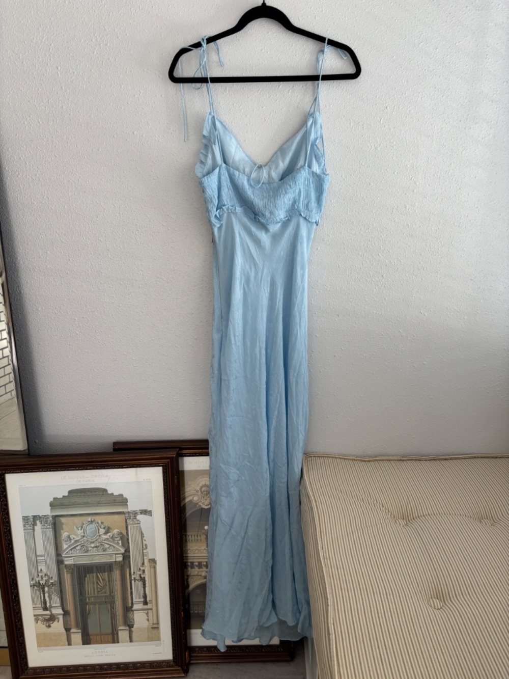 NWT Damson Madder Isabella Slip Maxi Dress Blue Monika Jacquard Cherries - Picture 8 of 8